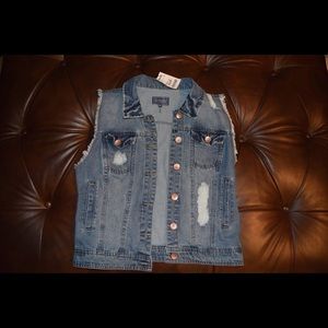 Ripped jean vest